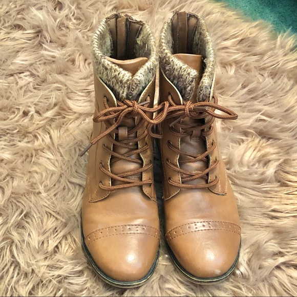 MUDD brown zip up combat boots - Picture 4 of 11